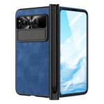 Per Google Pixel Fold Custodia per telefono all-inclusive Napa Texture integrata con slot per penna (blu)