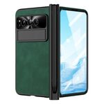 Per Google Pixel Fold Custodia per telefono all-inclusive Napa Texture integrata con slot per penna (verde)