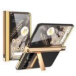 Per Google Pixel Fold Modello Litchi Galvanotecnica Slot per penna Doppia cerniera Custodia per telefono pieghevole con stilo (nero)