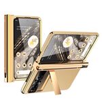 Per Google Pixel Fold Modello Litchi Galvanotecnica Slot per penna Doppia cerniera Custodia per telefono pieghevole con stilo (oro)
