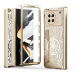 Custodia per telefono all-inclusive galvanica integrata per vivo X Fold Mechanical Legend (oro champagne)