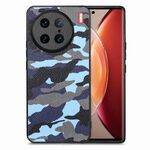Custodia per cellulare con cover posteriore in pelle mimetica per vivo X90 Pro (blu)