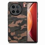 Custodia per telefono con cover posteriore in pelle mimetica per vivo X90 Pro (marrone)