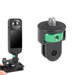 Adattatore per action camera in metallo regolabile con vite da 1/4 di pollice (verde nero)
