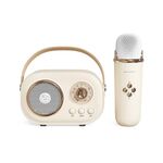 Altoparlante Bluetooth Karaoke multifunzionale C20 Plus con microfono (beige)