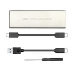 Da USB3.2 a M.2 NVME Hard Disk Box Protocollo NGFF PCIE a TYPE-C, colore: argento bianco con cavo C-C