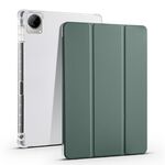 Per vivo Pad 11 Custodia per tablet in pelle TPU trasparente pieghevole a 3 pieghe con slot per penna (verde)
