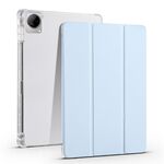 Per vivo Pad 11 Custodia per tablet in pelle TPU trasparente pieghevole a 3 pieghe con slot per penna (blu ghiaccio)
