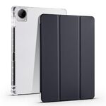 Per vivo Pad 11 Custodia per tablet in pelle TPU trasparente pieghevole a 3 pieghe con slot per penna (nero)
