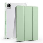 Per vivo Pad 11 Custodia per tablet in pelle TPU trasparente pieghevole a 3 pieghe con slot per penna (verde Matcha)