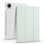 Per vivo Pad 11 Custodia per tablet in pelle TPU trasparente pieghevole a 3 pieghe con slot per penna (verde chiaro)