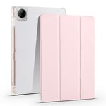 Per vivo Pad 11 Custodia per tablet in pelle TPU trasparente pieghevole a 3 pieghe con slot per penna (rosa)