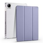 Per vivo Pad 11 Custodia per tablet in pelle TPU trasparente pieghevole a 3 pieghe con slot per penna (viola)