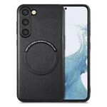 Per Samsung Galaxy S22 + 5G Custodia per telefono con cover posteriore in pelle tinta unita (nero)