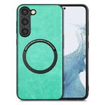 Per Samsung Galaxy S22 + 5G Custodia per telefono con cover posteriore in pelle tinta unita (verde)