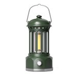 Lampada da campeggio per esterni portatile COB ricaricabile Lampada da tenda per atmosfera Lampada retrò, dimensioni: grande verde