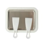 Mini macchina per yogurt fritto per uso domestico Vassoio per ghiaccio fritto fai-da-te fatto in casa per bambini, colore: acciaio inossidabile bianco 22,5x17,5 cm