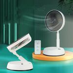 Il ventilatore telescopico pieghevole portatile da 8 pollici può scuotere la testa con temporizzazione e telecomando (bianco 6000 mAh)