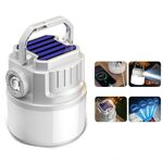 C52 Luce da campeggio solare multifunzionale Luce da tenda impermeabile zoomabile con uscita USB (bianco)
