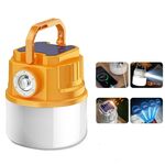C52 Luce da campeggio solare multifunzionale Luce da tenda impermeabile zoomabile con uscita USB (giallo)