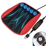 Ventilatore multifunzionale USB Ventilazione Dissipazione del calore Cuscino per seggiolino auto (rosso)