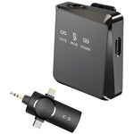 Mini microfono lavalier wireless One by One 3 in 1 per fotocamera iPhone / iPad / Android / PC