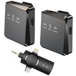 Mini microfono lavalier wireless One by Two 3 in 1 per fotocamera iPhone / iPad / Android / PC