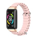 Per Huawei Band 6 / Honor Band 6/7 MIJOBS CS Marine Cinturino in silicone traspirante (oro rosa rosa)