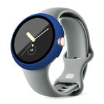 Per Google Pixel Watch Custodia protettiva per orologio integrata con cornice per PC smerigliata (blu notte)