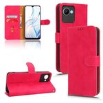 Per Realme C30 / C33S Custodia per cellulare in pelle con vibrazione magnetica Skin Feel (rosa rossa)