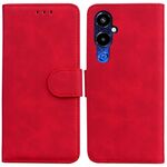 Per Tecno Pova 4 Pro Skin Feel Custodia per telefono in pelle flip colore puro (rosso)