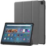 Per Amazon Fire Max 11 Custer Pure Color 3-Fold Holder Custodia per tablet in pelle intelligente (grigio)