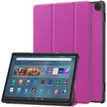 Per Amazon Fire Max 11 Custer Pure Color 3-Fold Holder Custodia per tablet in pelle intelligente (viola)