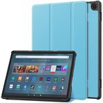 Per Amazon Fire Max 11 Custer Pure Color 3-Fold Holder Custodia per tablet in pelle intelligente (cielo blu)