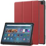 Per Amazon Fire Max 11 Custer Pure Color 3-Fold Holder Smart Custodia per tablet in pelle (Scarlatto)