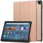 Per Amazon Fire Max 11 Custer Pure Color 3-Fold Holder Custodia per tablet in pelle intelligente (oro rosa)