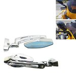 1Pair SF-062 Specchio retrovisore specchietto retrovisore modificato per moto (placcatura argento)