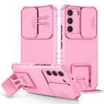 Per Samsung Galaxy S22 5G supporto stereoscopico custodia per telefono camshield scorrevole (rosa)