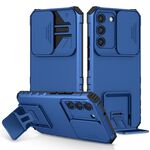 Per Samsung Galaxy S22 5G Supporto stereoscopico Custodia scorrevole per telefono camshield (blu)