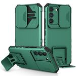 Per Samsung Galaxy S22 5G Supporto stereoscopico Custodia per telefono con camshield scorrevole (verde)