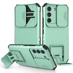 Per Samsung Galaxy S22 5G supporto stereoscopico custodia per telefono camshield scorrevole (verde chiaro)