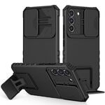 Per Samsung Galaxy S22+ 5G Supporto stereoscopico Custodia scorrevole per telefono camshield (nero)