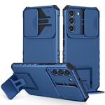 Per Samsung Galaxy S22+ 5G Supporto stereoscopico Custodia scorrevole per telefono camshield (blu)