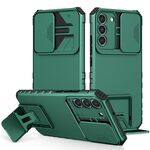 Per Samsung Galaxy S22+ 5G Supporto stereoscopico Custodia scorrevole per telefono camshield (verde)