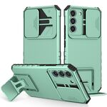 Per Samsung Galaxy S22+ 5G Supporto stereoscopico Custodia scorrevole per telefono camshield (verde chiaro)