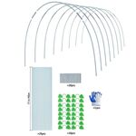 Cerchi per serre ad arco da giardino Telaio per tunnel in acciaio antiruggine Supporto per piante, Speci: S 3 aste 8 archi