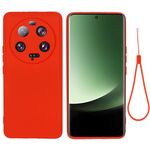 Custodia per telefono antiurto in silicone liquido di colore puro per Xiaomi 13 Ultra 5G (rosso)