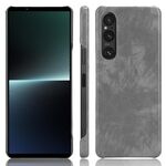 Per Sony Xperia 1 V Litchi Texture Cover posteriore Custodia per telefono (grigio)