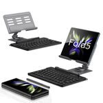Per Samsung Galaxy Z Fold5 GKK Supporto per tastiera Bluetooth pieghevole con penna + supporto + tastiera + mouse (grigio)