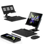 Per Samsung Galaxy Z Fold5 GKK Supporto per tastiera Bluetooth pieghevole con penna + supporto + tastiera + mouse (nero)